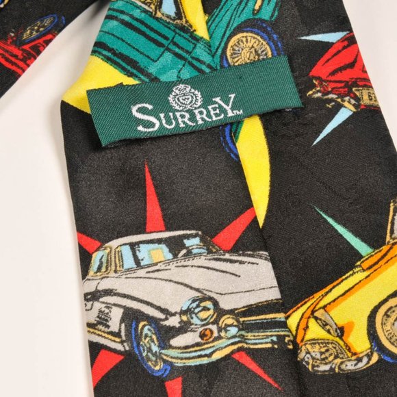 Surry Tie with Vintage Car Print - Picture 4 of 4
